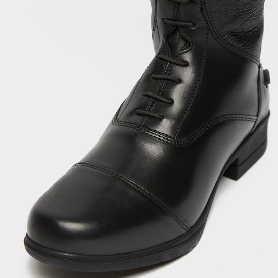 Womens Gianna Leather Field Riding Boots Black