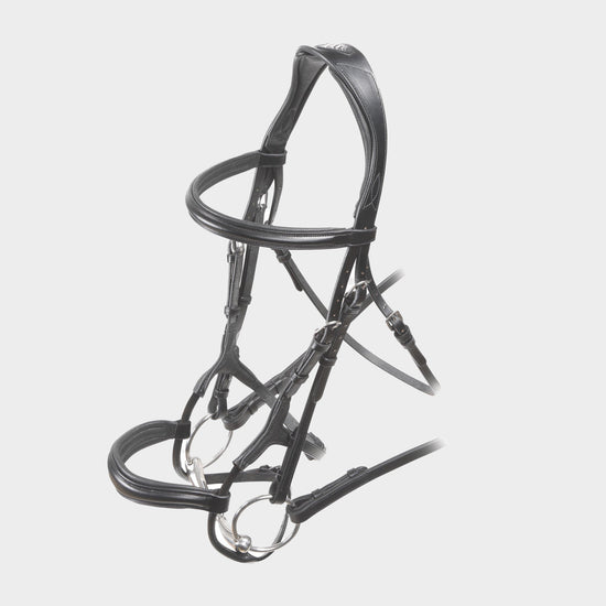 Velociti Rolled Padded Cavesson Bridle Black