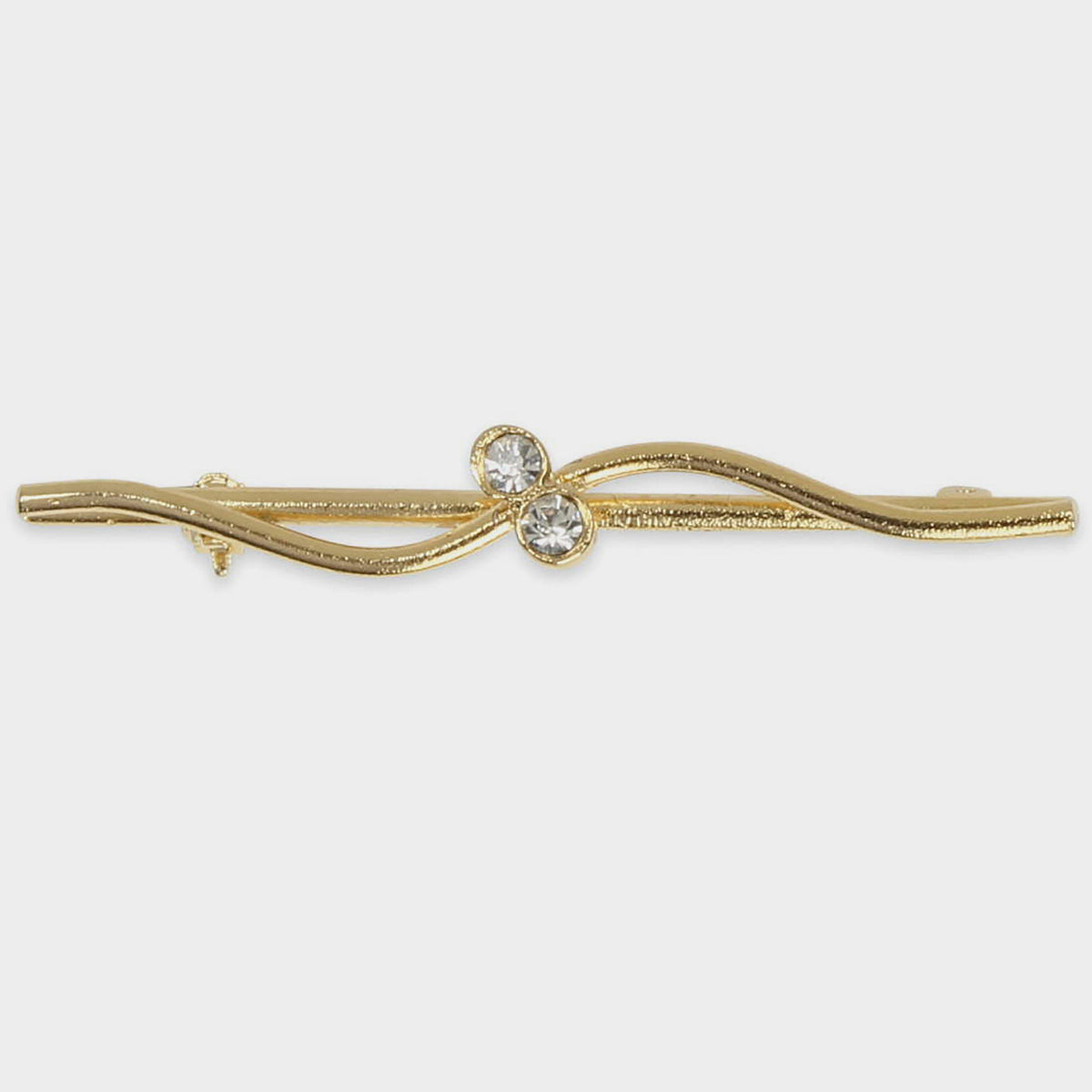 Gold Wave Diamante Stock Pin