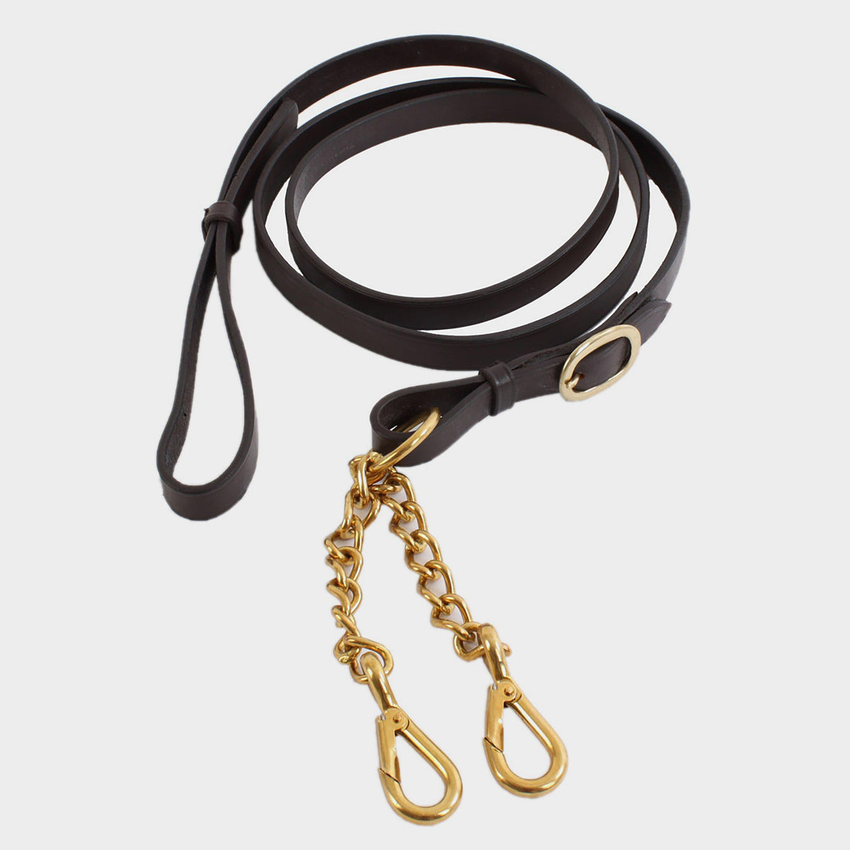 Leather Lead Rein Newmarket Chain Black