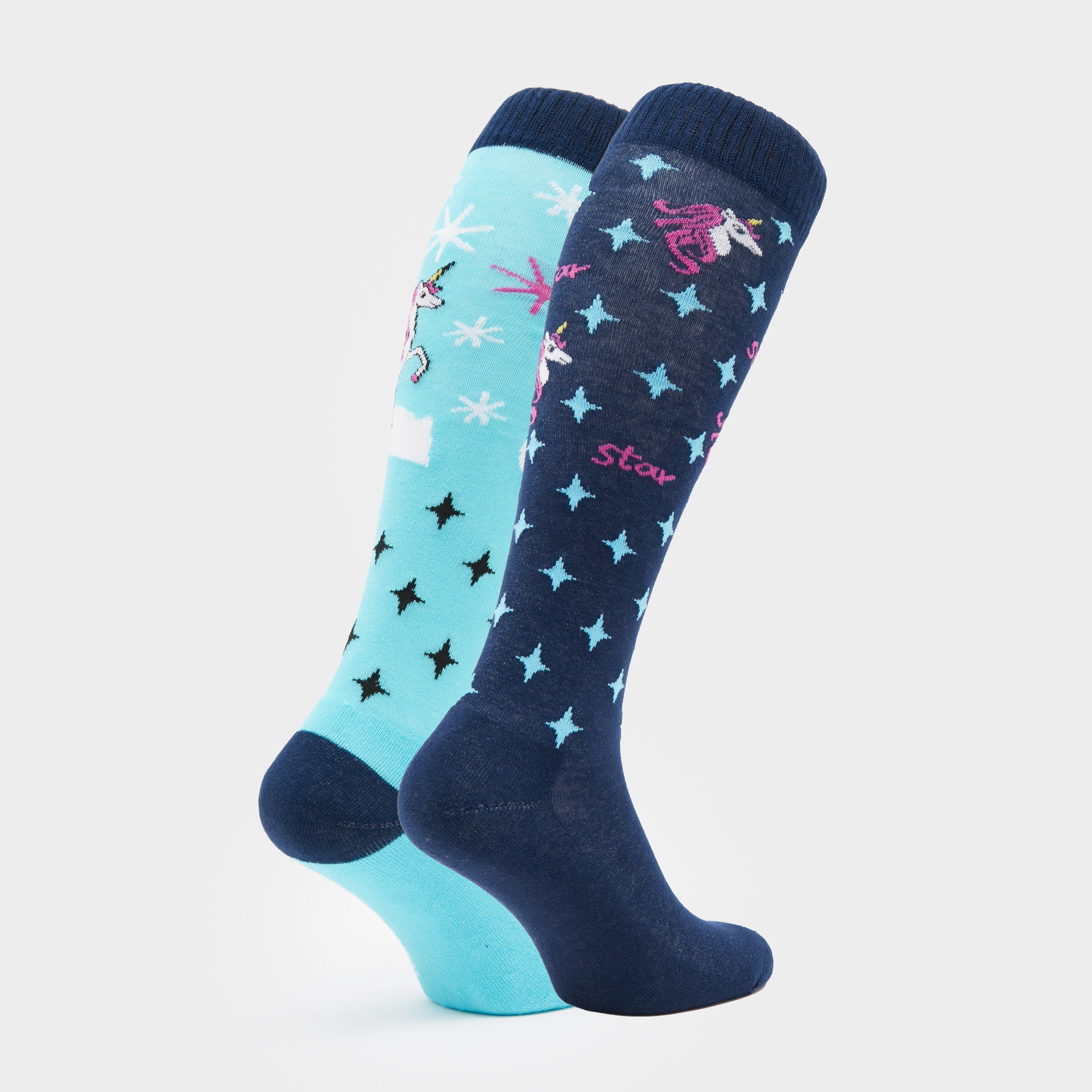 Kids Novelty Blue Unicorn Socks