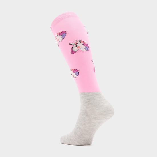 Adults Microfibre Socks Pink Unicorn