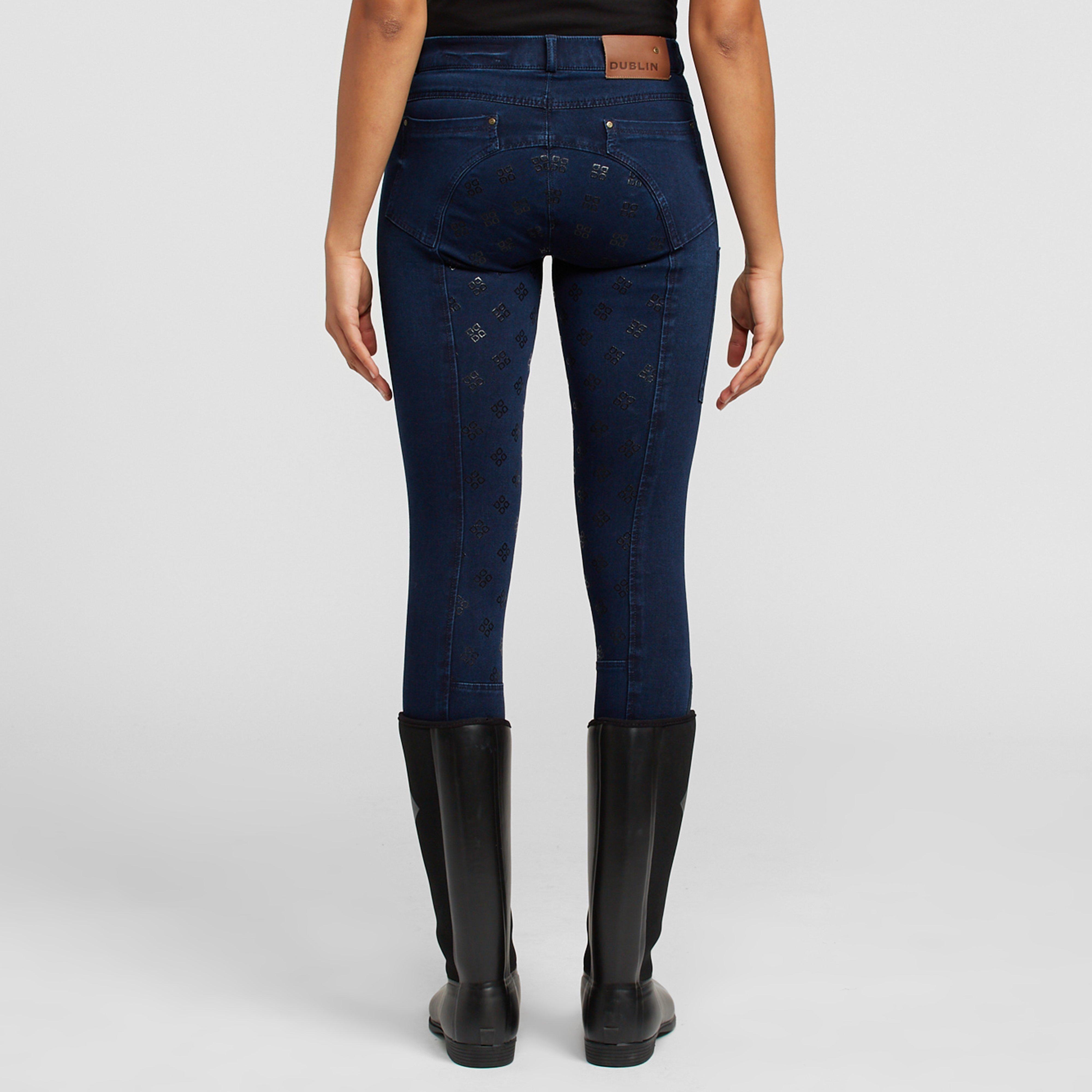 Shona Full Grip Silicone Print Denim Breeches