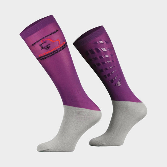 Adults Microfibre Silicone Grip Socks Purple