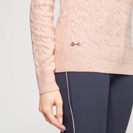 Classy Cable Pullover Blush Mel