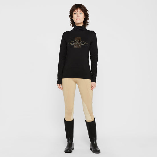 Ladies Cecile Long Sleeve Top Black