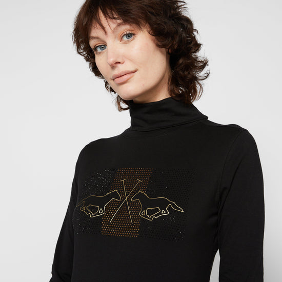 Ladies Cecile Long Sleeve Top Black