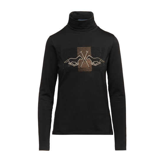 Ladies Cecile Long Sleeve Top Black