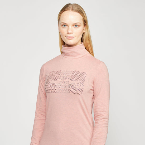 Ladies Cecile Long Sleeve Top Blush Melange