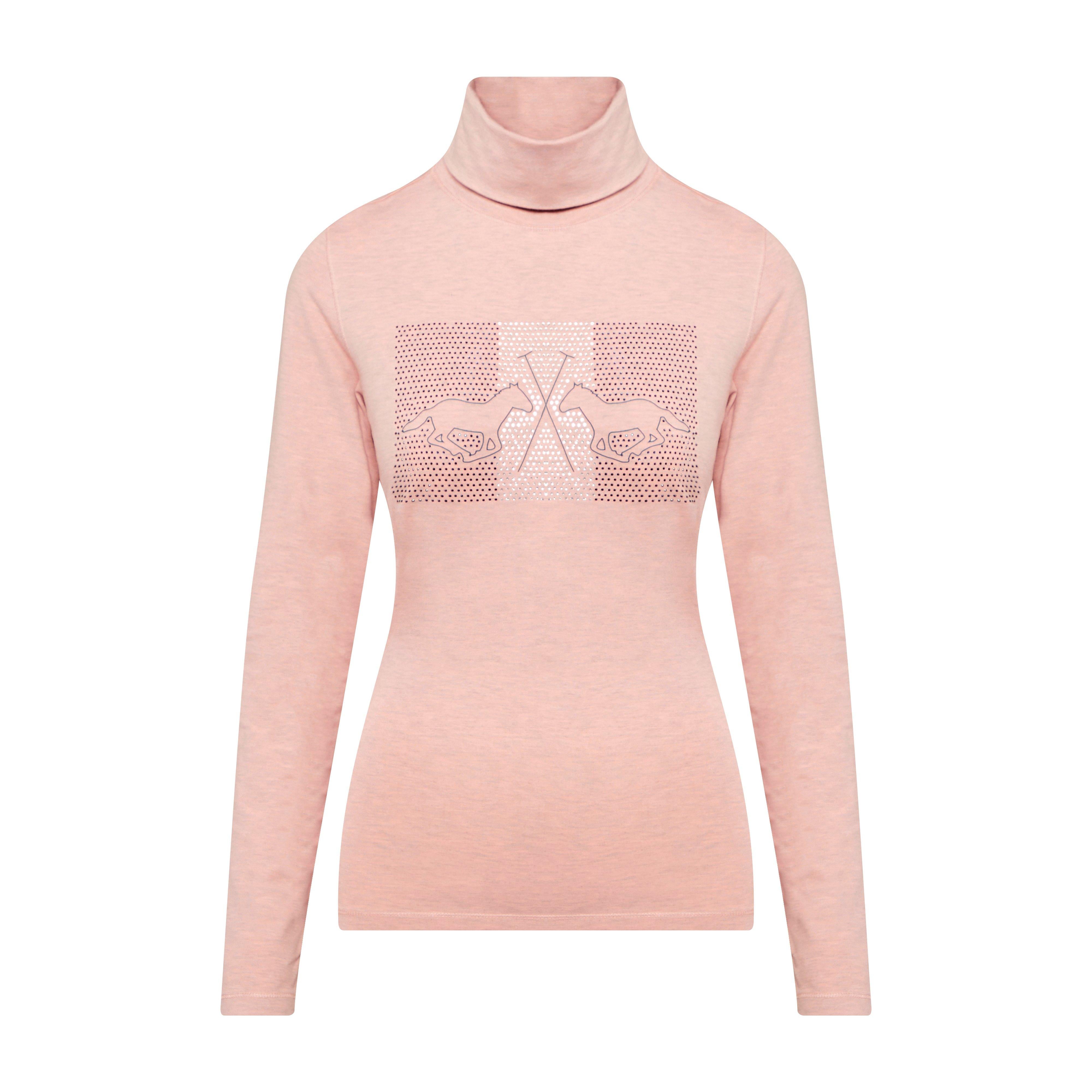 Ladies Cecile Long Sleeve Top Blush Melange