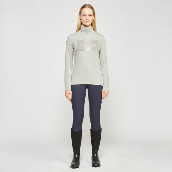 Ladies Cecile Long Sleeve Top Grey Heather