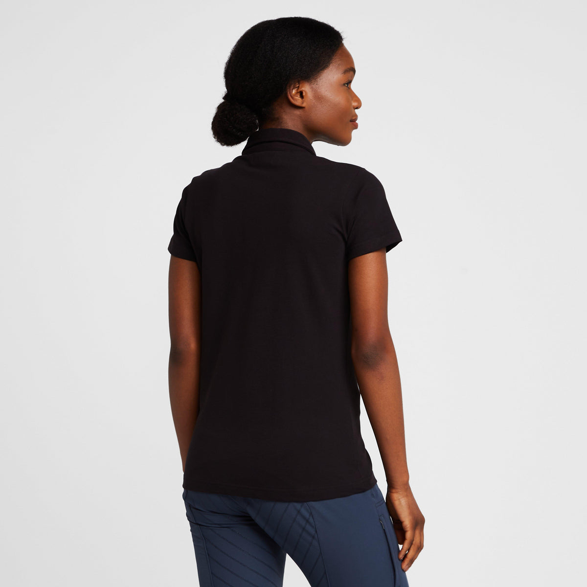 Womens Organic Lia Cotton Polo Shirt Black