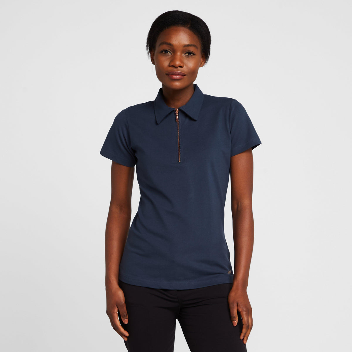 Womens Lia Organic Cotton Polo Shirt Obscure Night Blue