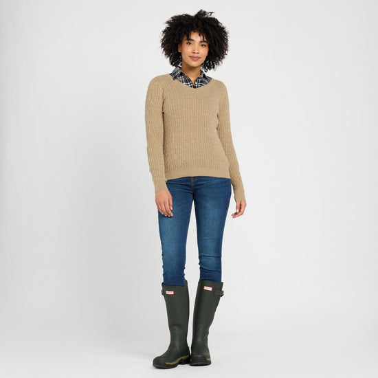 Women’s Lauder Cable Pullover Camel