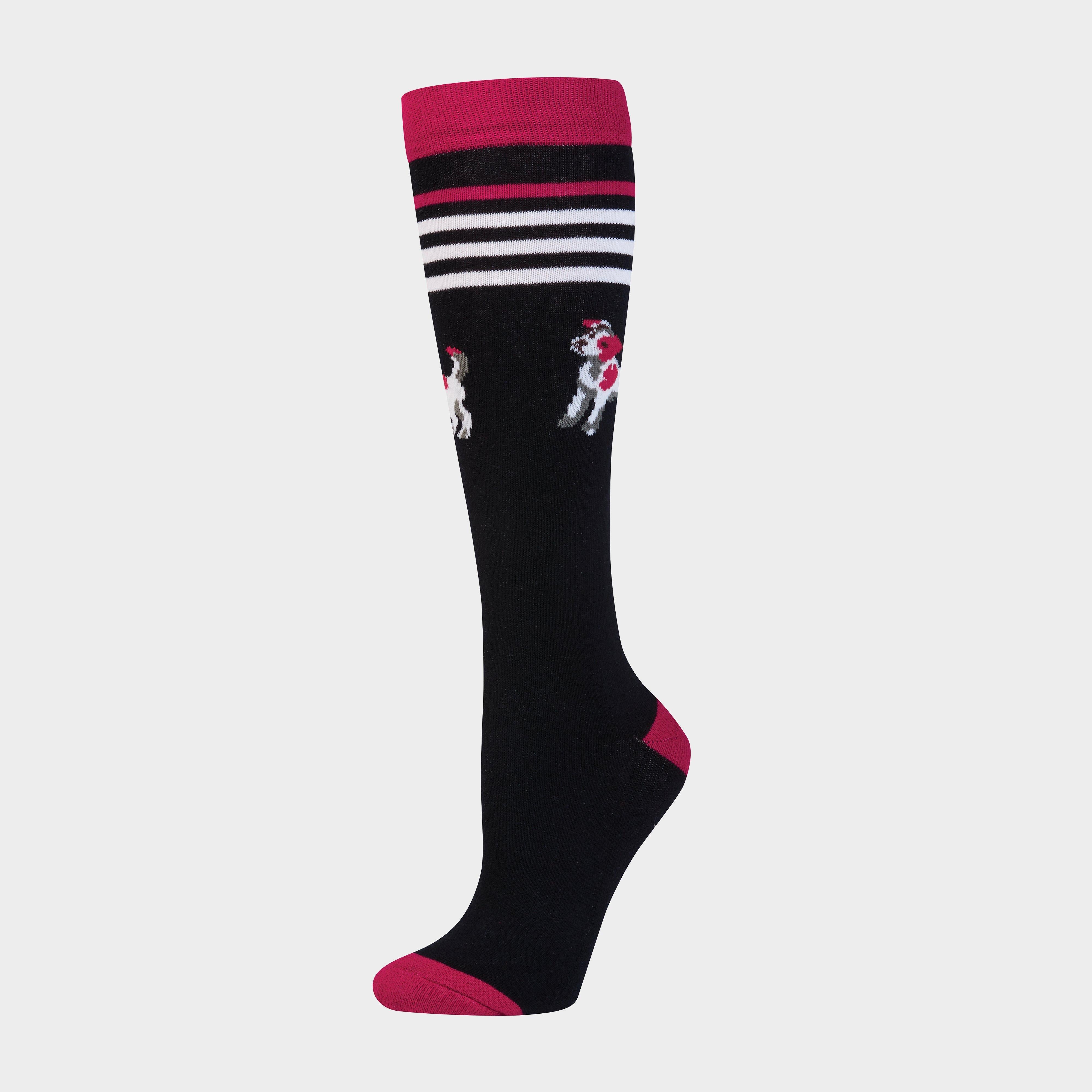 Women's Patterned Riding Socks Ink/Dogs