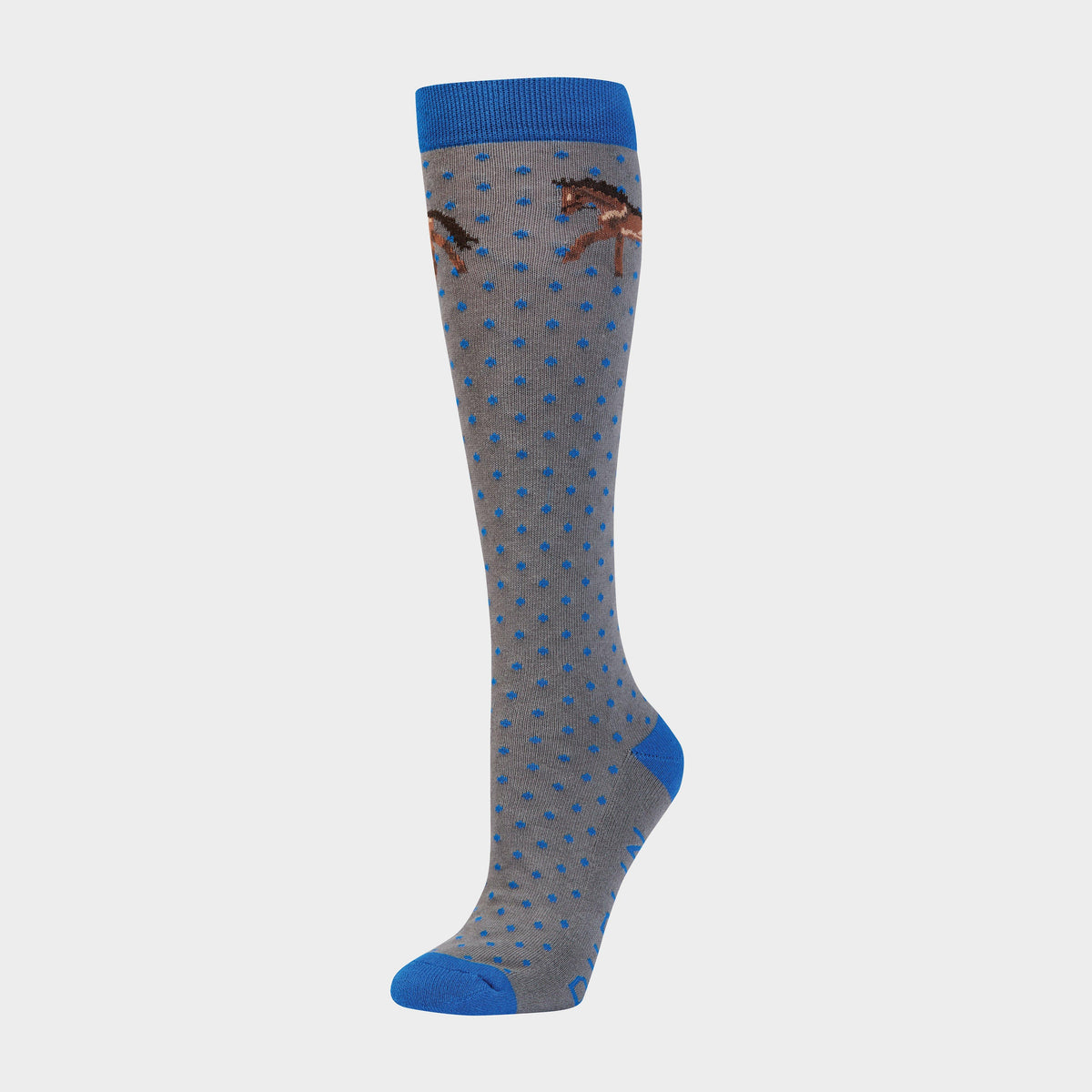 Women's Patterned Riding Socks Cobalt/Horses