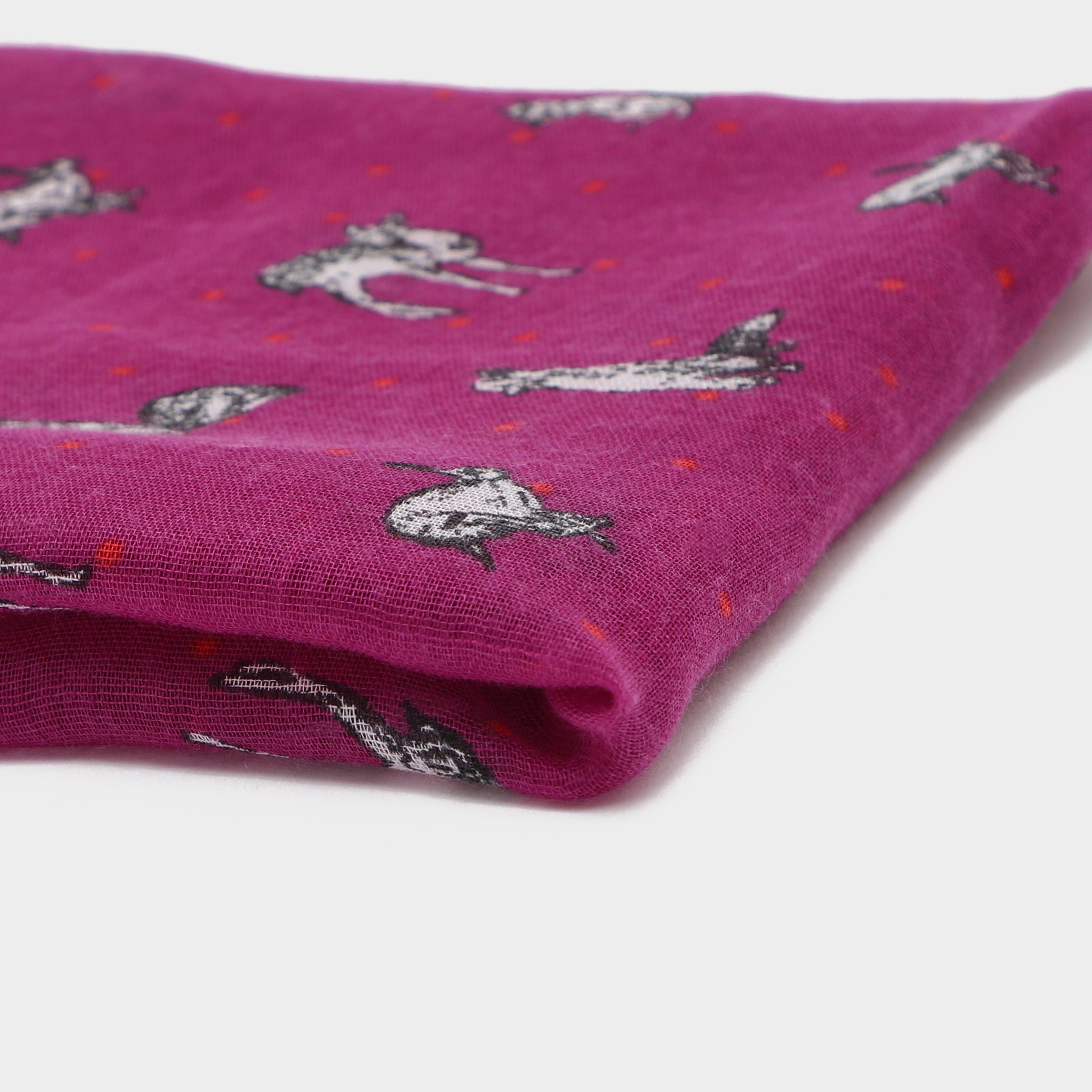 Womens Blaze Viscose Scarf Pink Animals