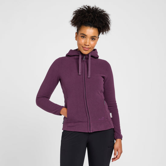 Women's Full Zip Hooded Stretch Fleece