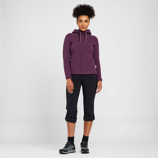 Women's Full Zip Hooded Stretch Fleece