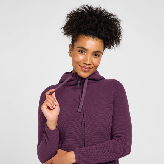 Women's Full Zip Hooded Stretch Fleece