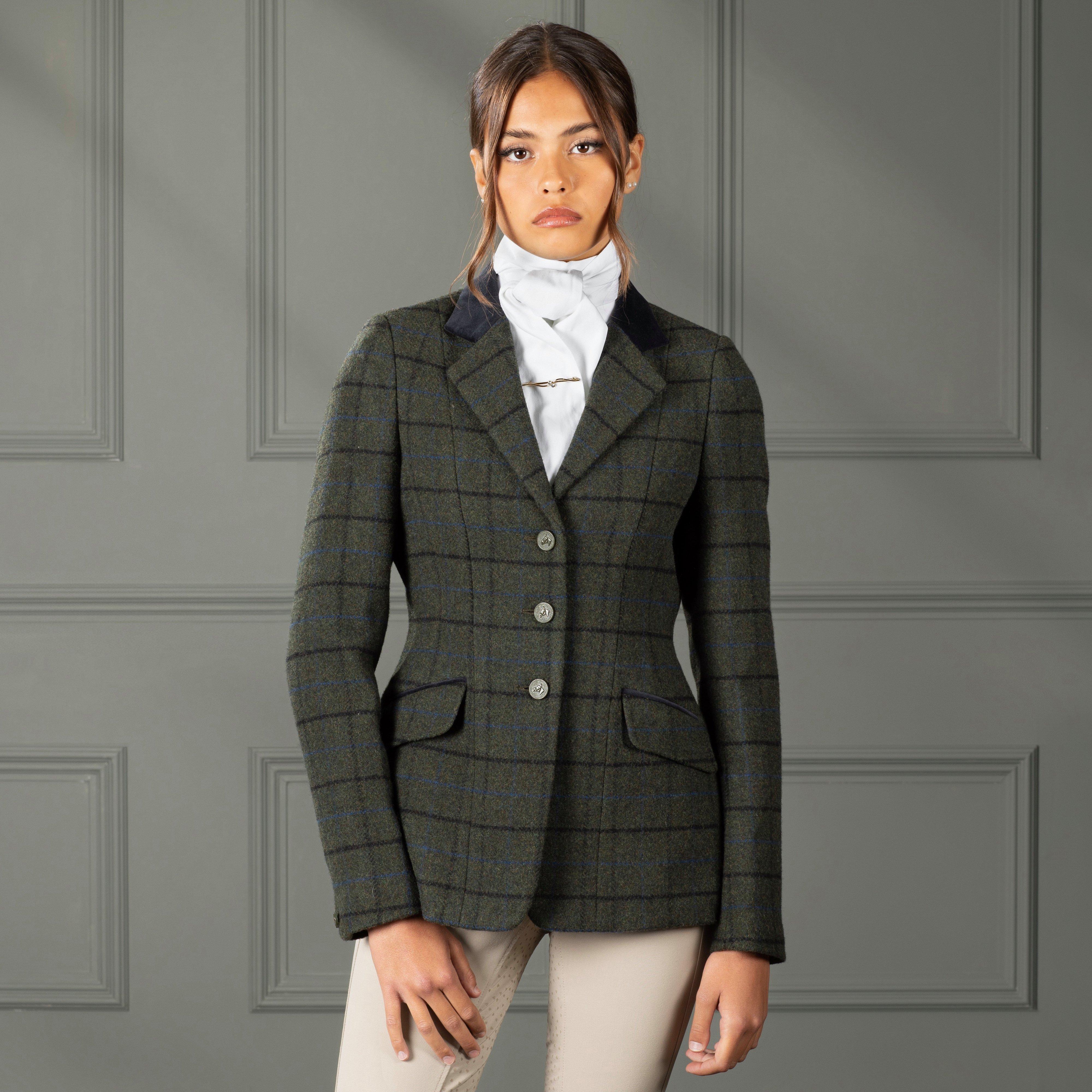 Women’s Saratoga Tweed Jacket Dark Green Check