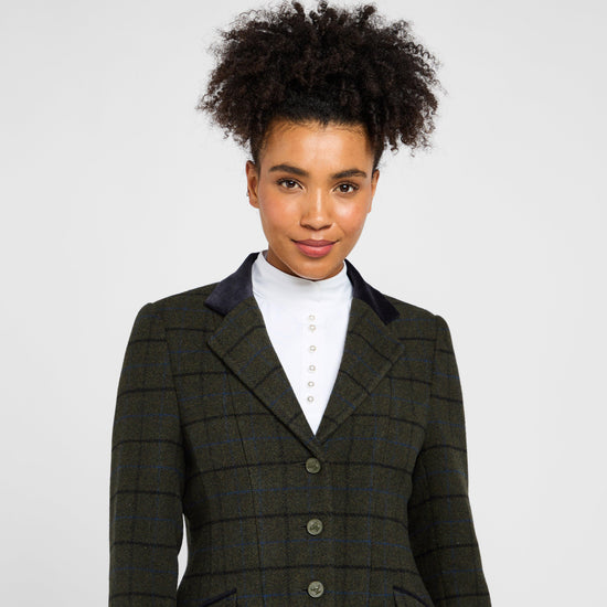 Women’s Saratoga Tweed Jacket Dark Green Check