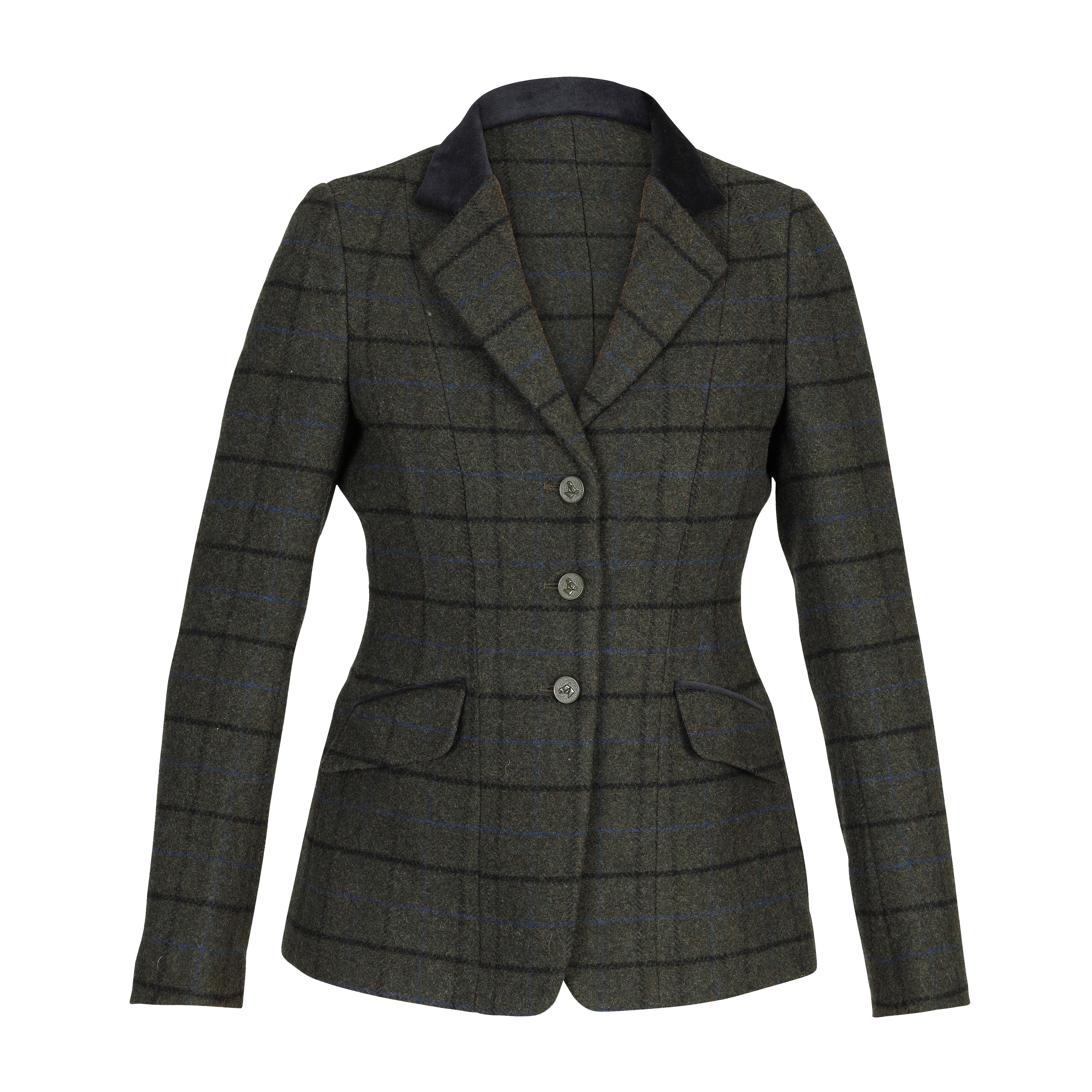Women’s Saratoga Tweed Jacket Dark Green Check
