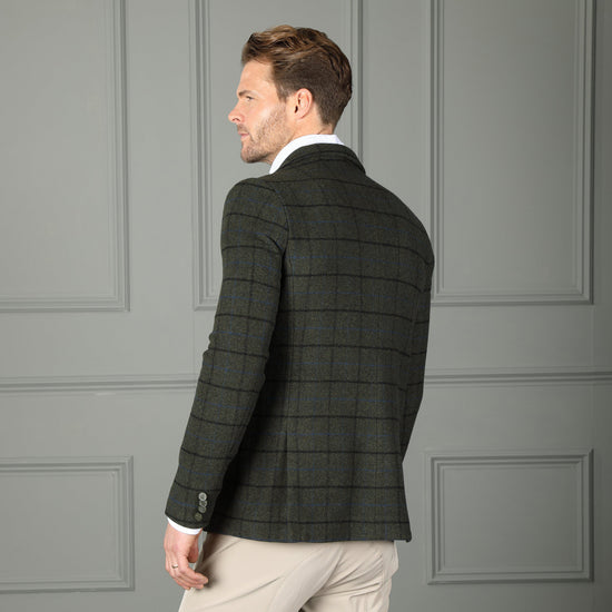 Men's Saratoga Tweed Jacket Dark Green Check