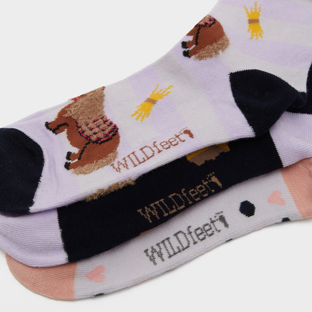 Wild Feet Snacky Pony Crew Socks 3 Pack