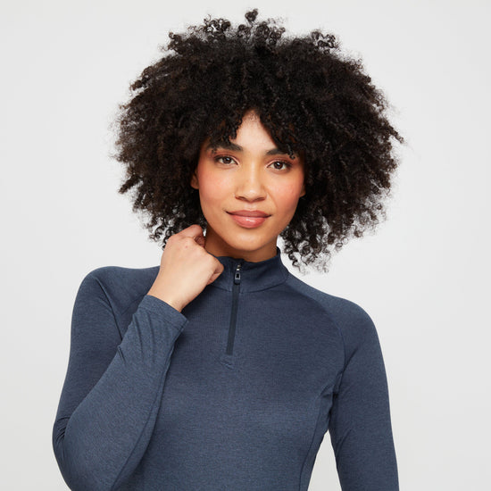 Women’s Dart Long Sleeve Zip Neck Top