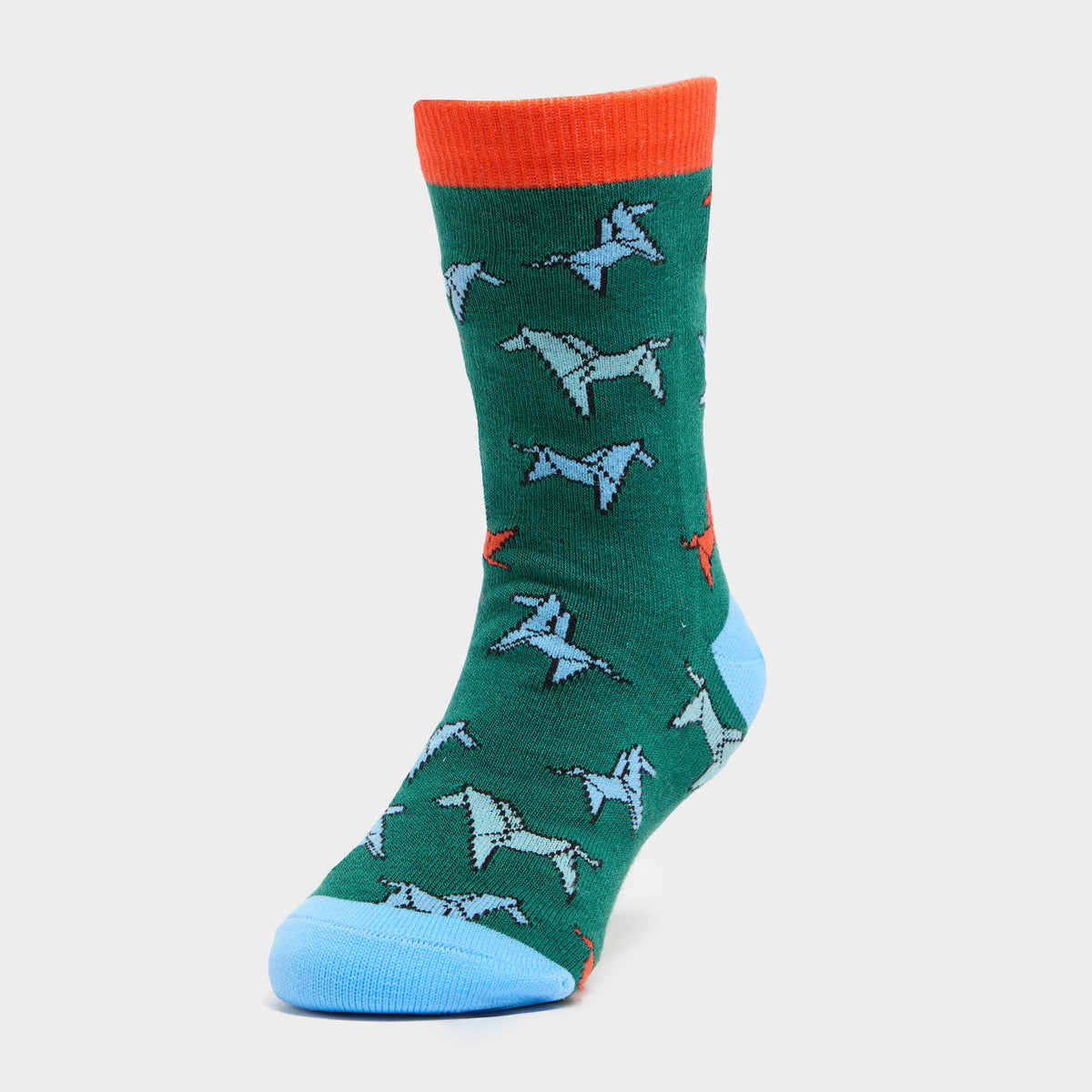 Kids’ Ankle Socks Green Horse