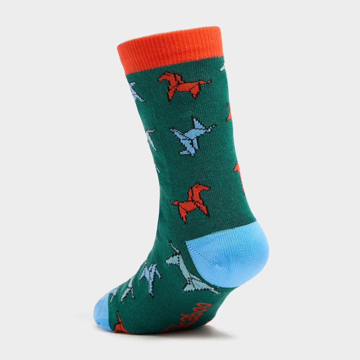 Kids’ Ankle Socks Green Horse