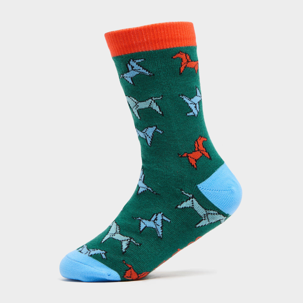 Kids’ Ankle Socks Green Horse