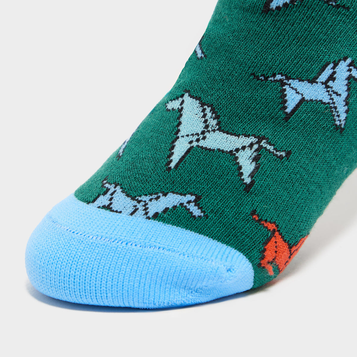 Kids’ Ankle Socks Green Horse