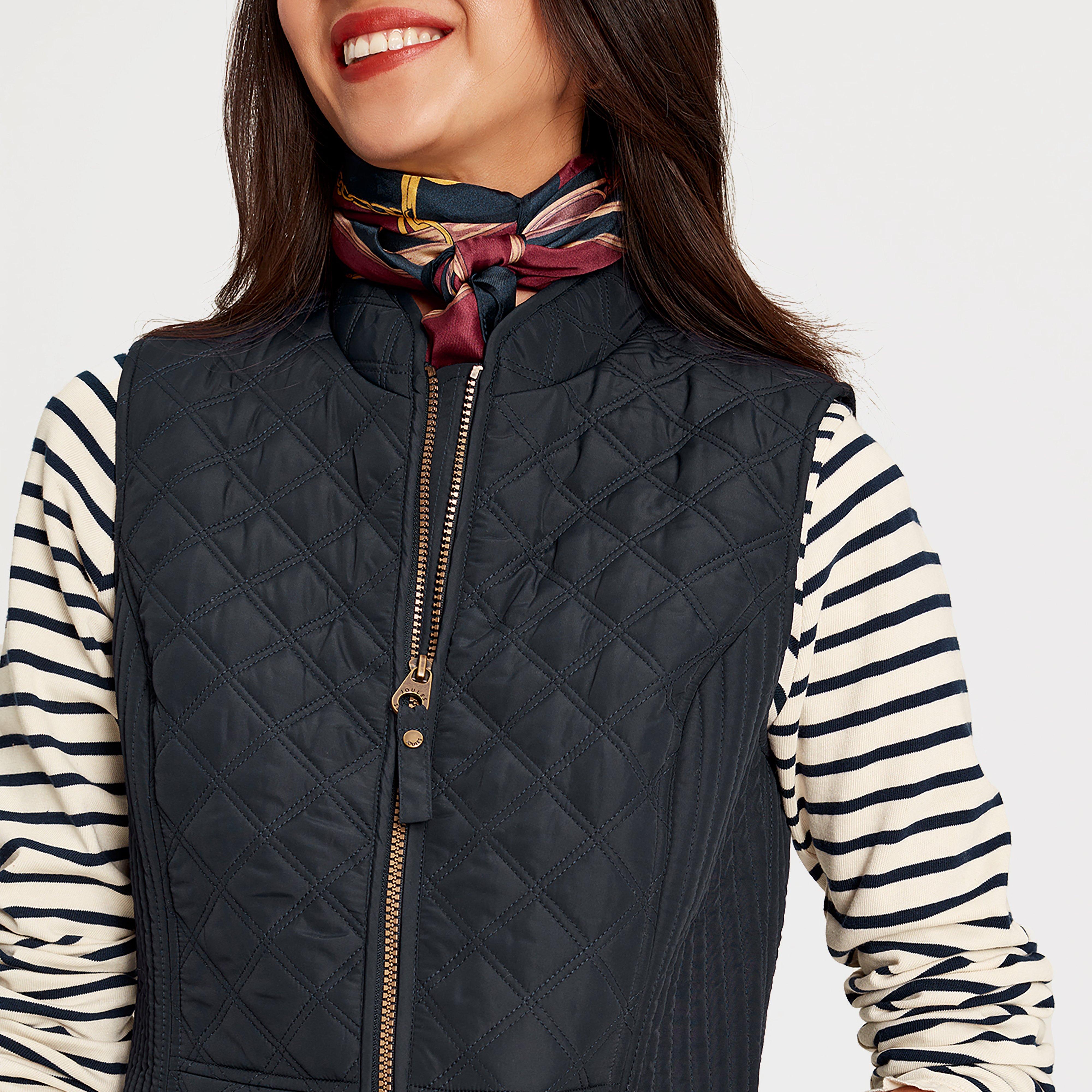 Womens Minx Showerproof Diamond Quilted Gilet Navy Blue