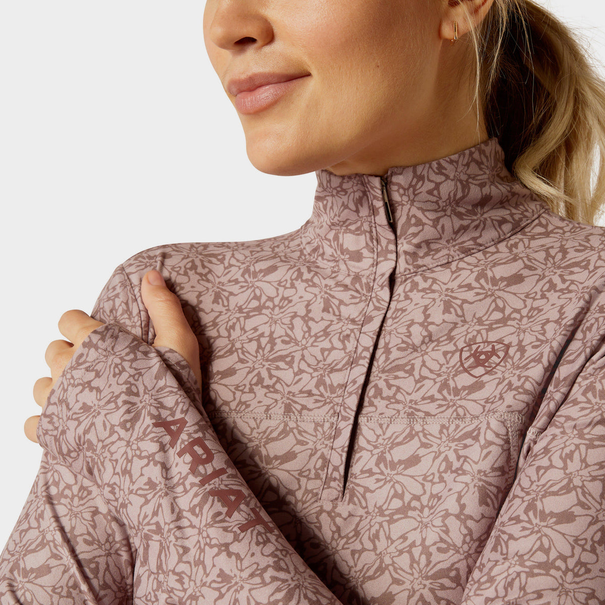 Womens Lowell 3.0 1/4 Zip Base Layer Abstract Floral
