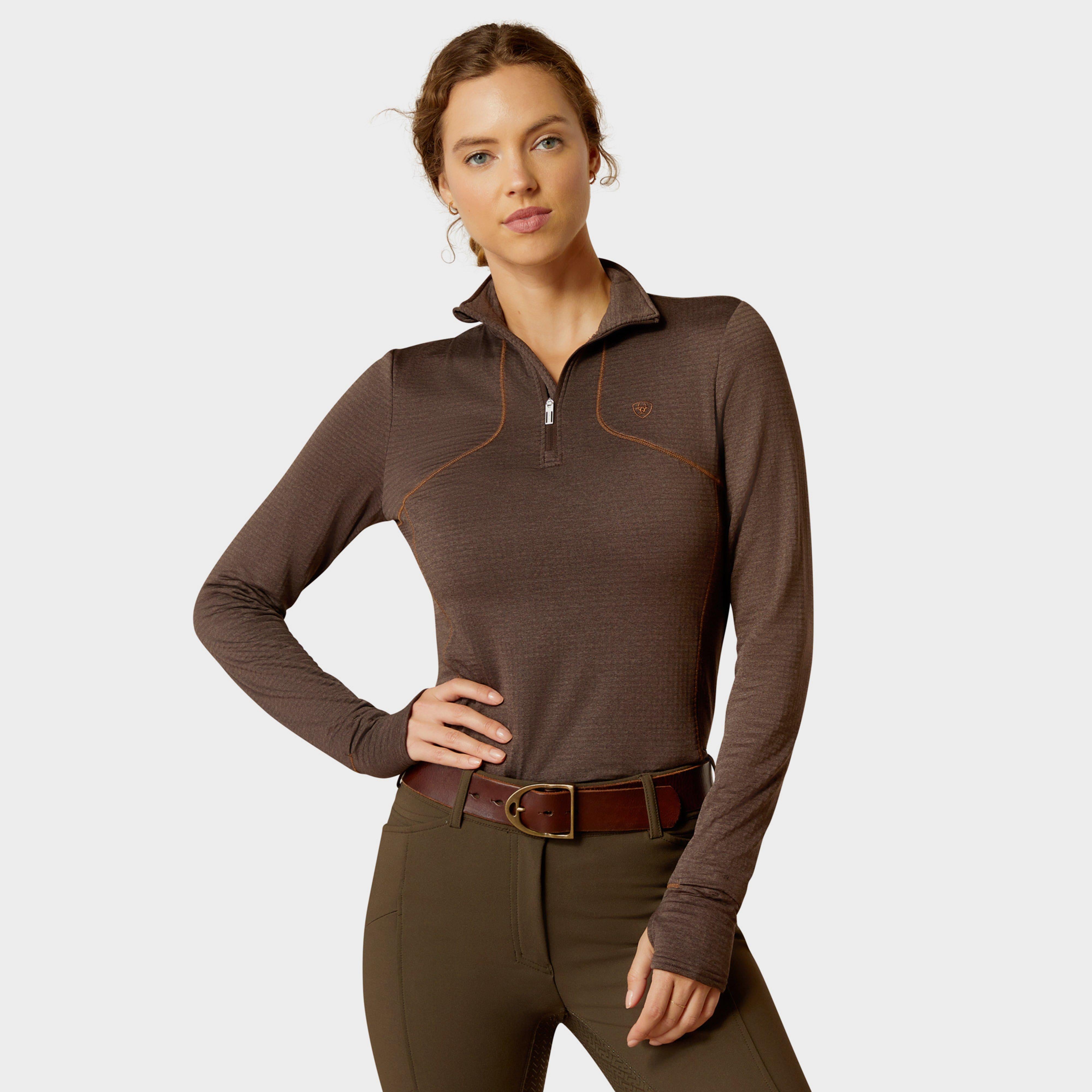 Womens Gridwork 1/4 Zip Base Layer