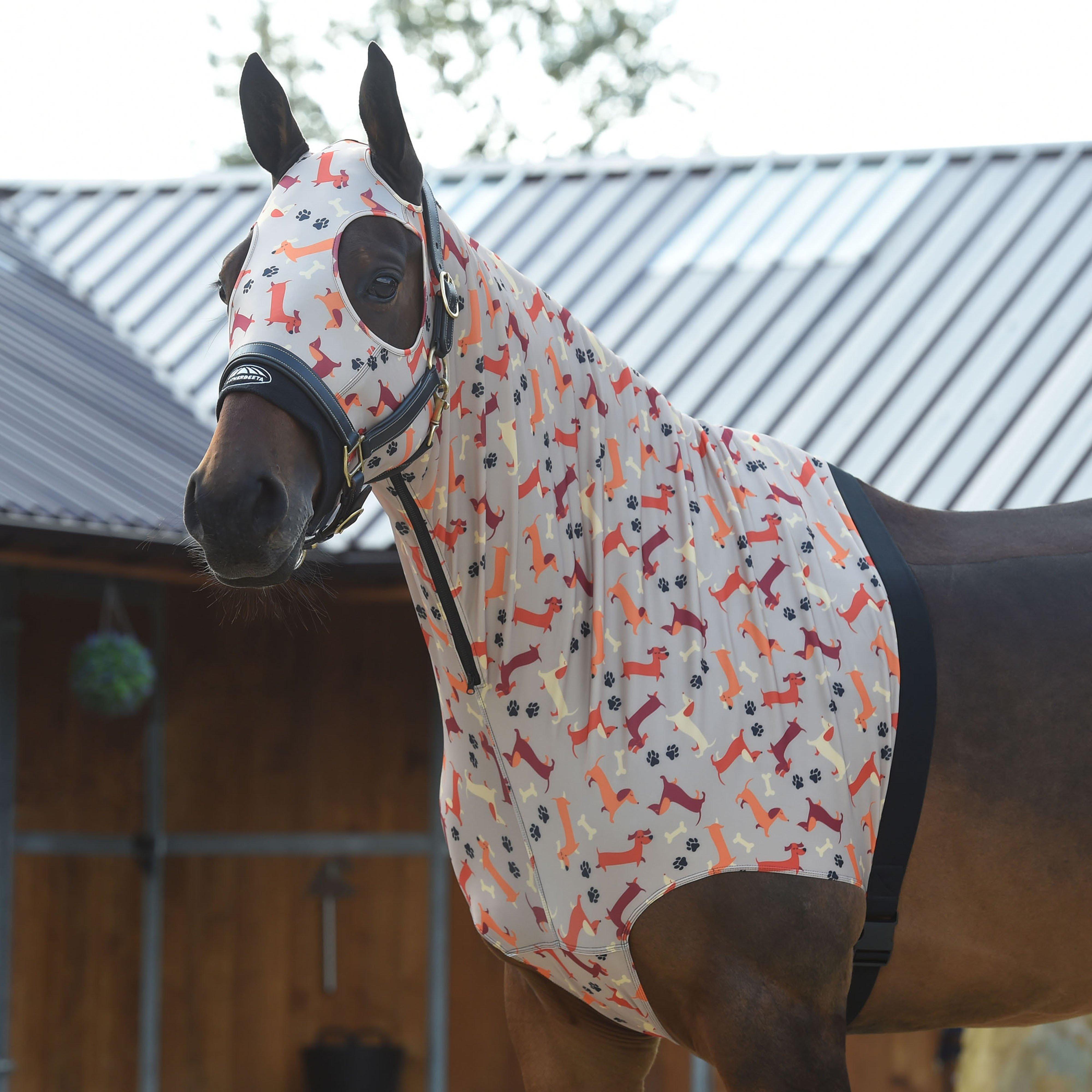Printed Stretch Zip Hood