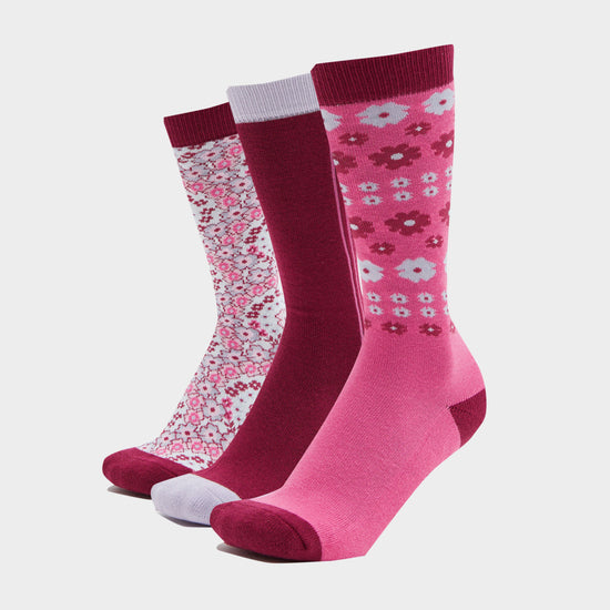 Kids' Pretty Pink Pack of Three Socks