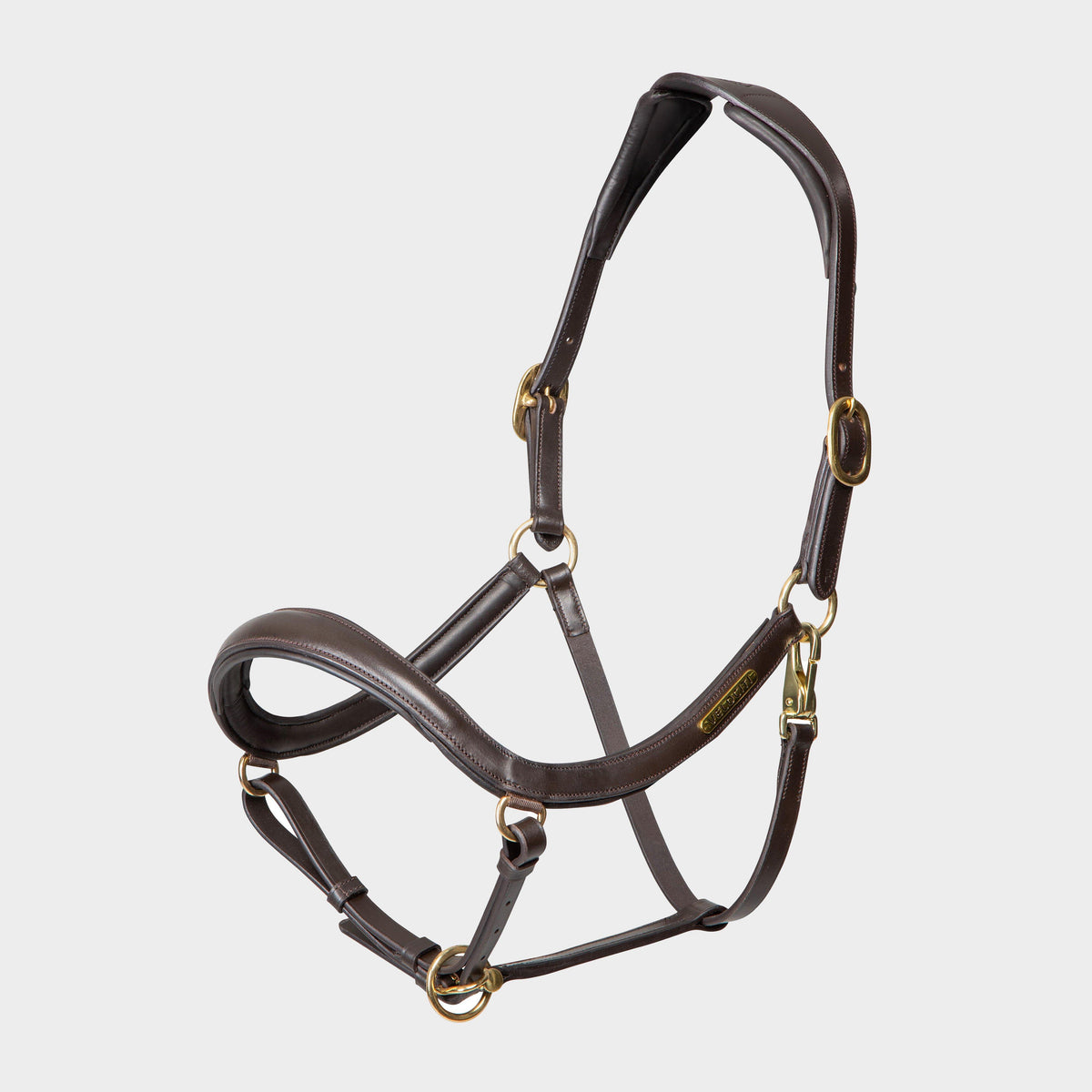 Rapida Curved Leather Headcollar Havana