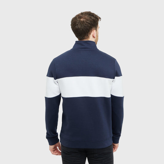 Mens Dumfries 1888 1/4 Zip Sweatshirt Navy/White