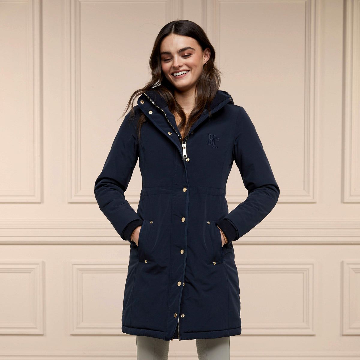 Womens Team Waterproof Coat Ink Navy Mono