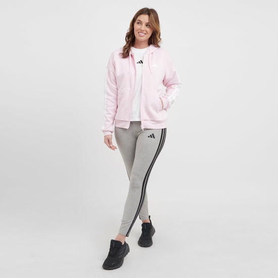 Women’s Essentials 3-Stripes Full-Zip Fleece Hoodie