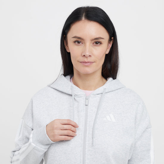 Women’s Essentials 3-Stripes Full-Zip Fleece Hoodie