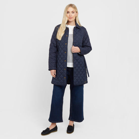 Women’s Belted Diamond Quilted Jacket