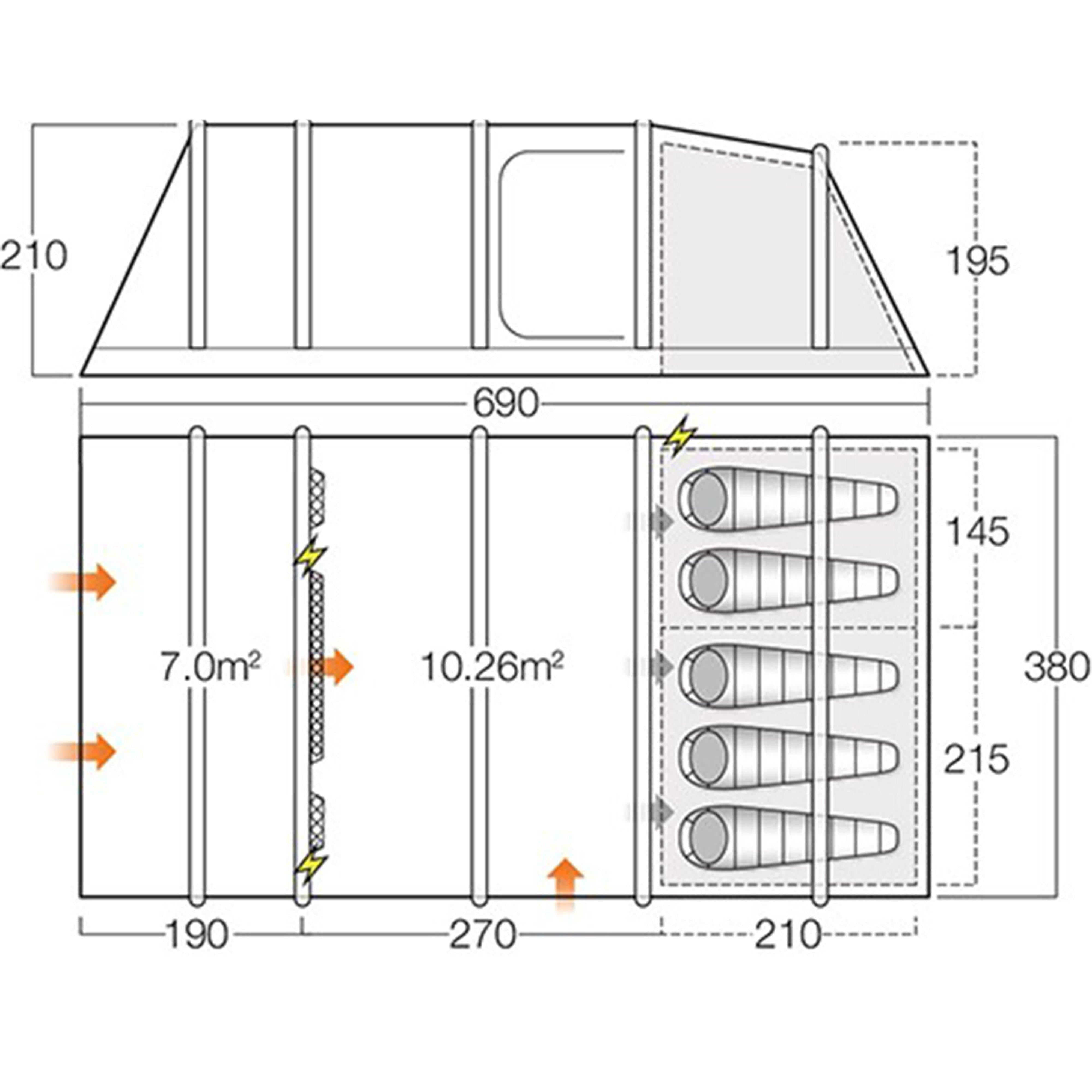 Refurbished Dovedale Air 550XL Tent