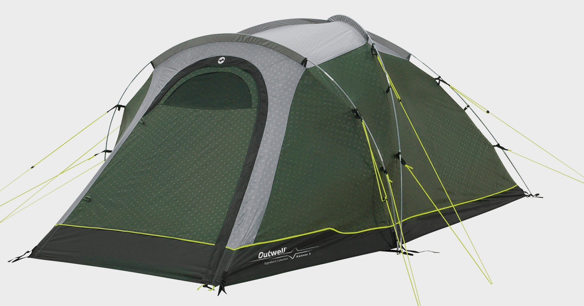 outwell vs coleman tents Green Outwell Kansas 3 Two-Room Dome Tent – GO Outdoors