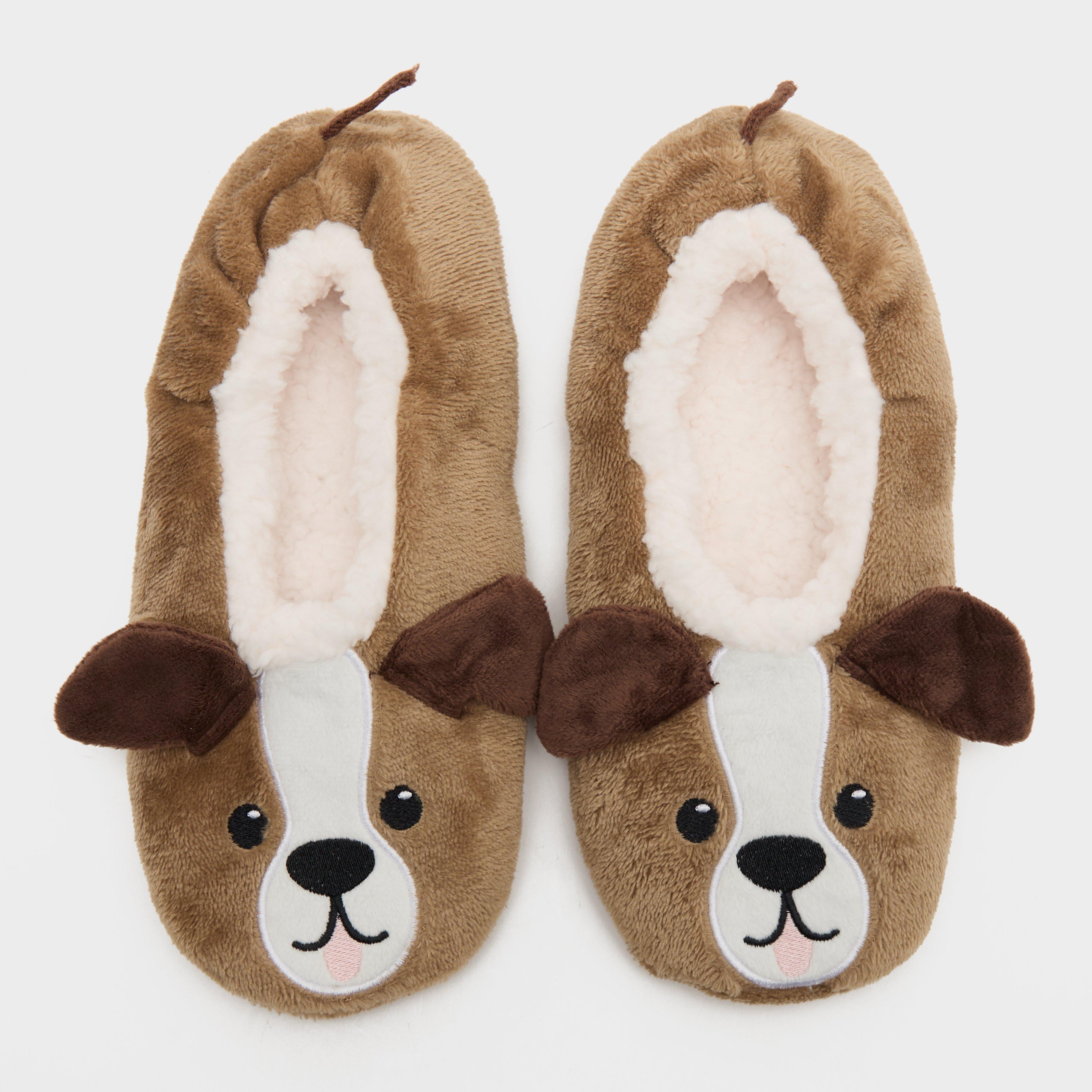 Kids’ Wild Feet Fluffy Footsie Dog Slippers
