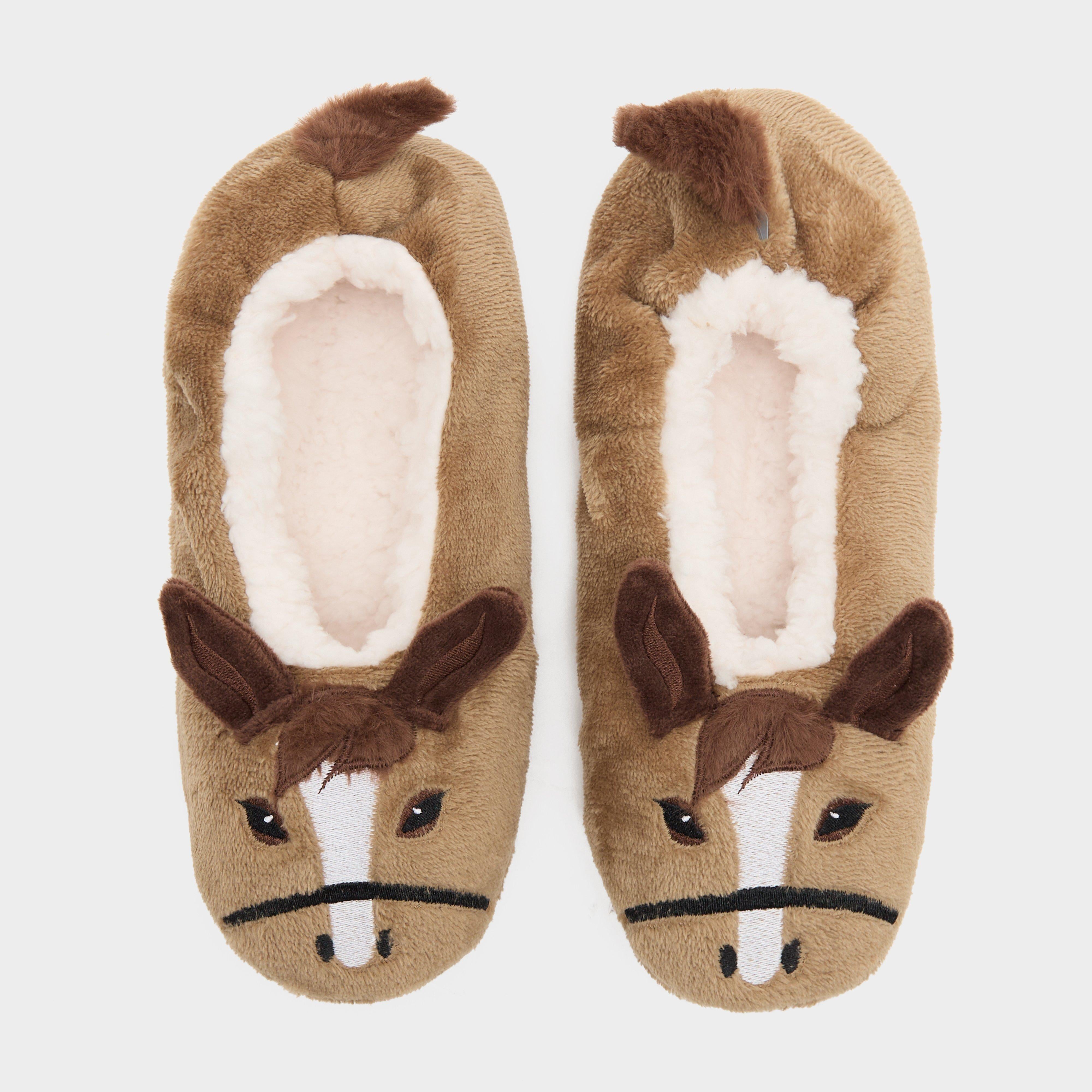 Kids’ Wild Feet Fluffy Footsie Horse Slippers