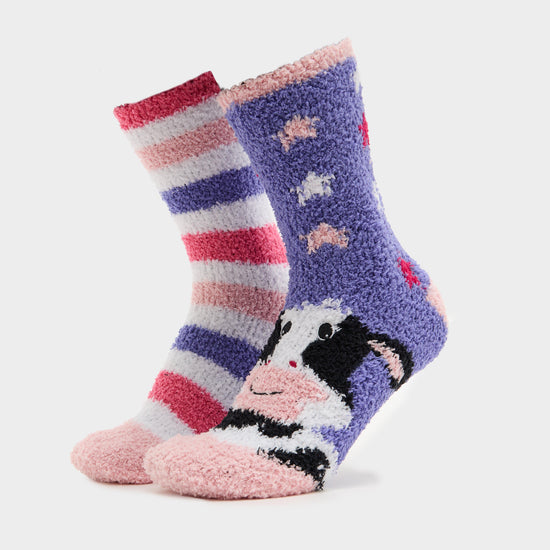 Women’s Wild Feet Cow Lounge Socks 2 Pack